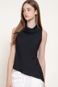 Alex - Black Top Diagonal Cut